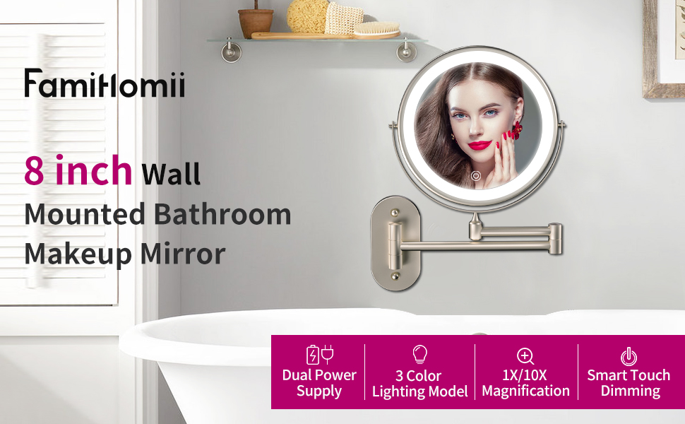 wall mounted makeup mirror