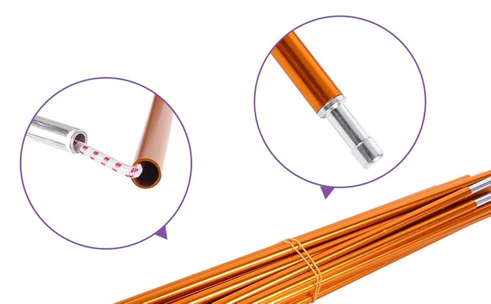 2pcs Tent Poles Replacement 13.28ft, Aluminum Tent Pole