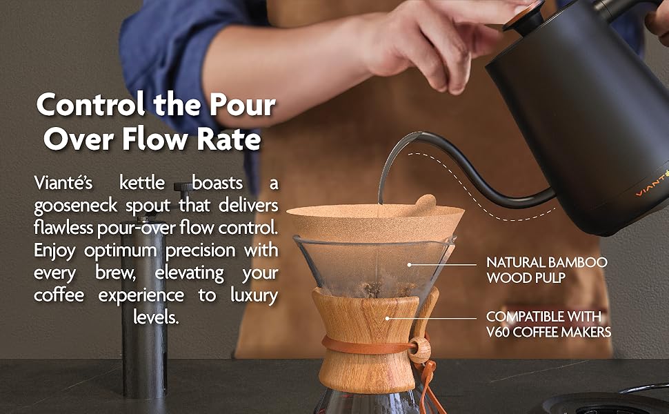 control pour over flow rate with the gooseneck spout