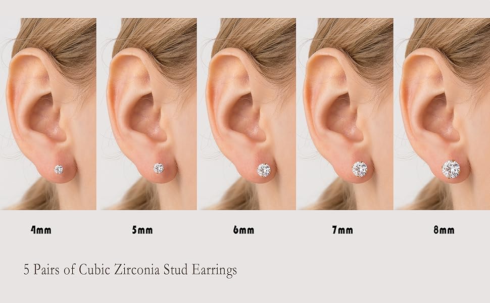 5 pairs of suits, diamond earrings comparison chart