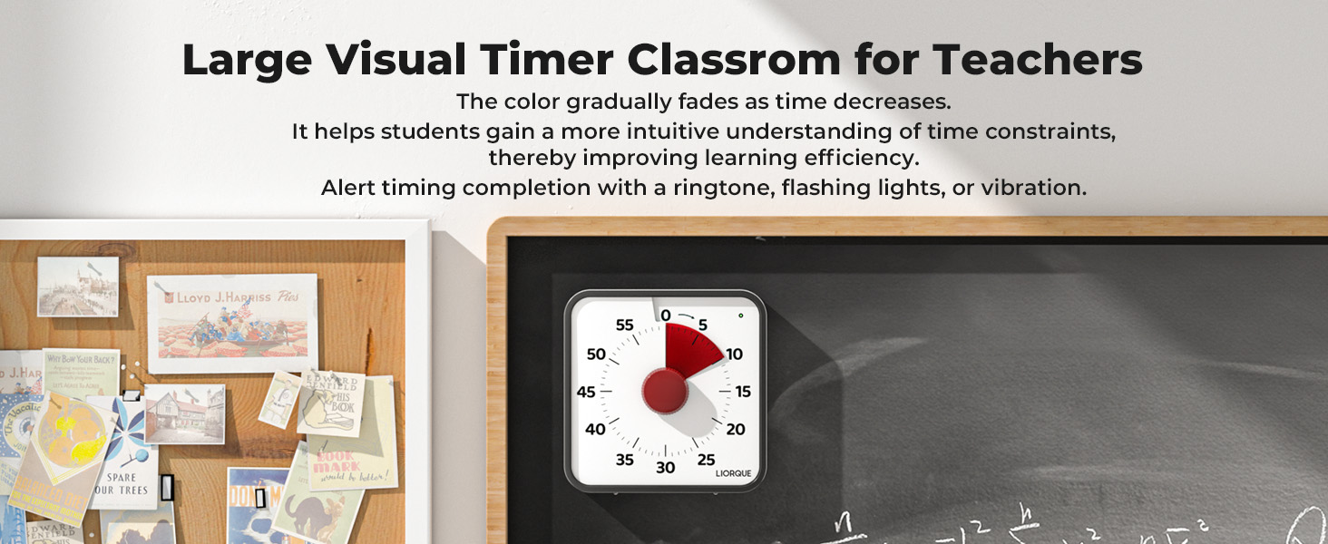 LIORQUE 19cm Visual Timer Large Timer for Classroom, 60 Minute ...
