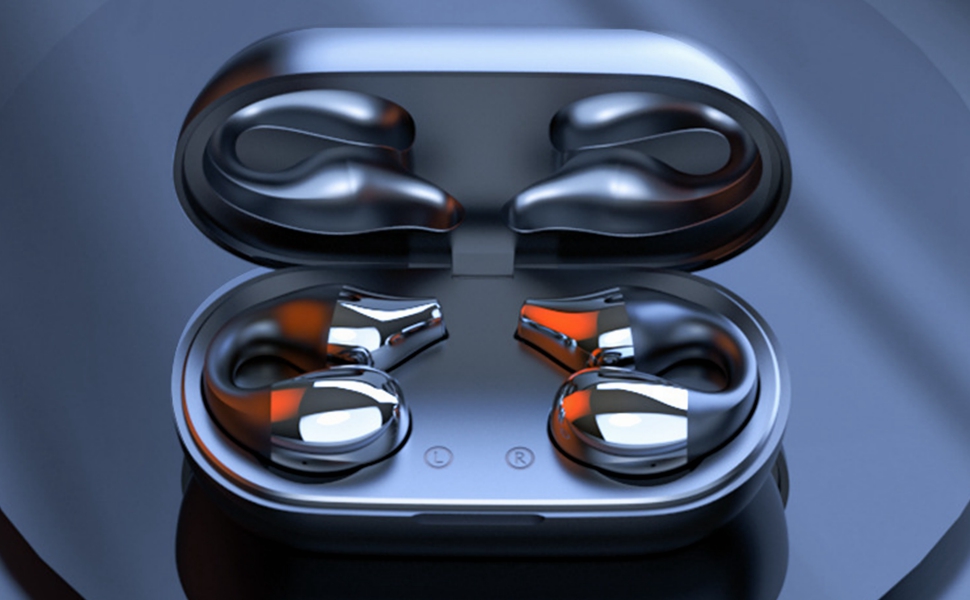 YUEYINOK Ear Clip Headphones Bone Conduction Wireless Bluetooth 5.3