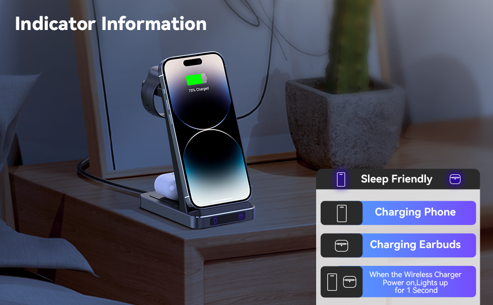 nightstand iphone wireless charging dock 