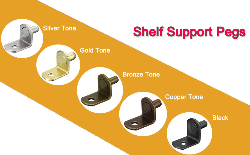 uxcell Shelf Support Pegs, 40pcs 6mm(1/4") LShaped Support