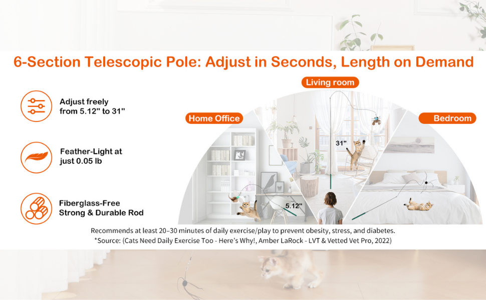 6-Section Telescopic Pole: Adjust in Seconds, Length on Demand