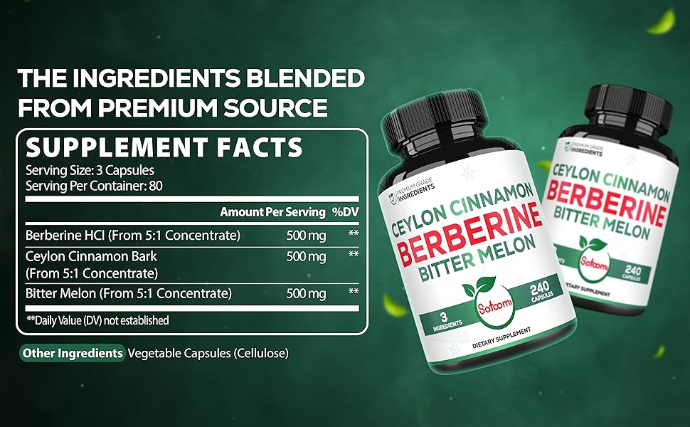 S89.1 Satoomi - Berberine - 1500 mg -240 caps