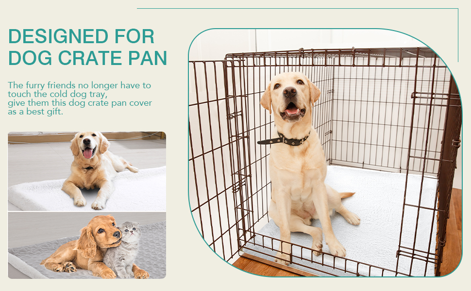 HOMBYS Furry Dog Crate Liner Reversible Crate Pan Cover 42