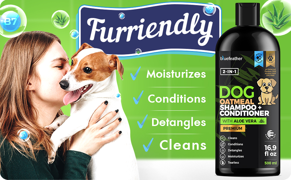 Biotin Oatmeal 2 in 1 Dog Shampoo and Conditioner Aloe Vera