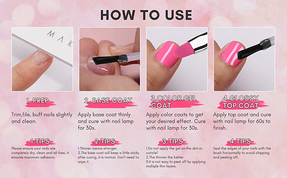 Makartt No Wipe Base and Top Coat Kit 2pcs 10ml Soak Off Nail Gel Base