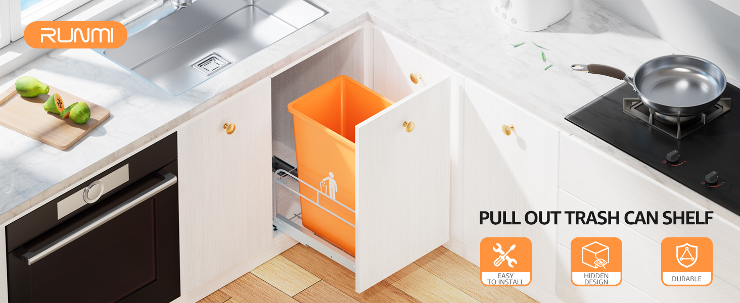 RUNMI Pull Out Trash Can Under with SoftClose