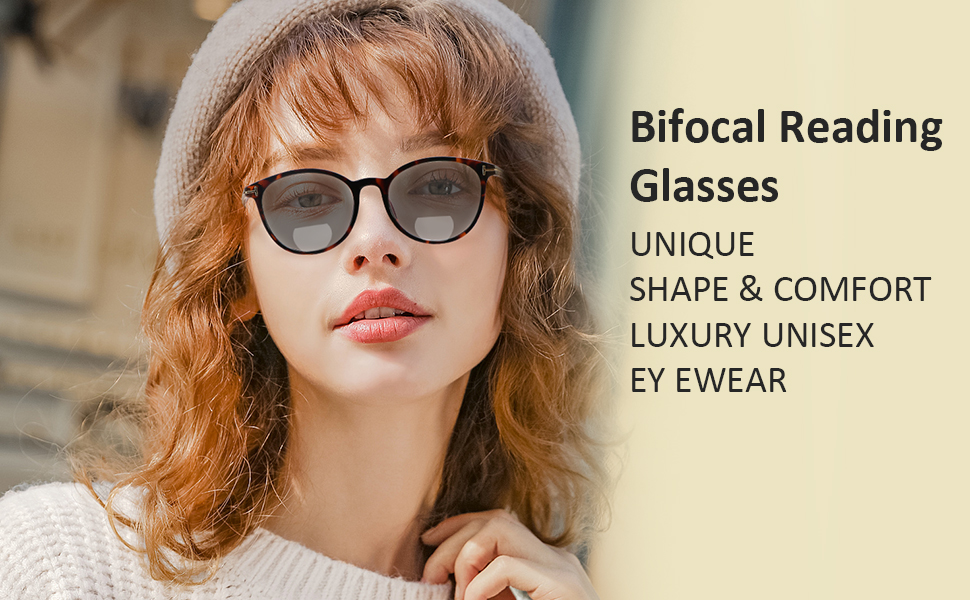 Bifocal Reading Glasses Photochromic Dark Gray Sunglasses, Classic Retro Oval