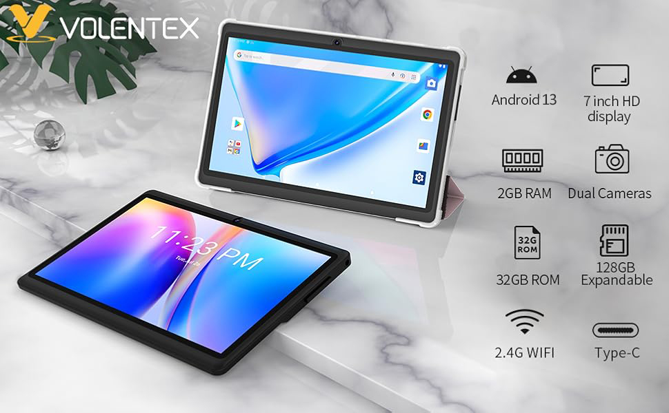 Amazon.com : VOLENTEX 7 Inch Tablet, Quad Core Android 13