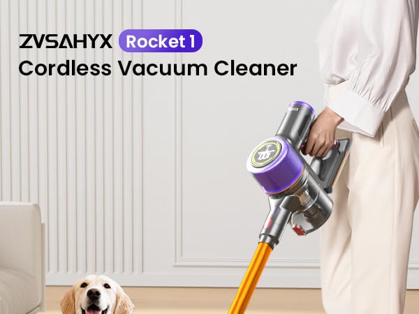 ZVSAHYX Powerful Cordless Vacuum Cleaner with 60-Minute Runtime