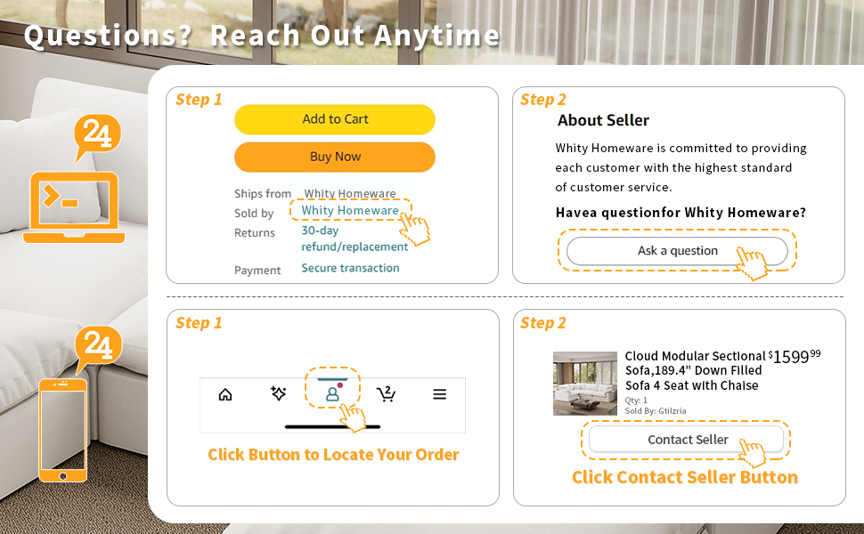 Intuition Decor Cloud Modular Sectional Sofa,189.4" Down