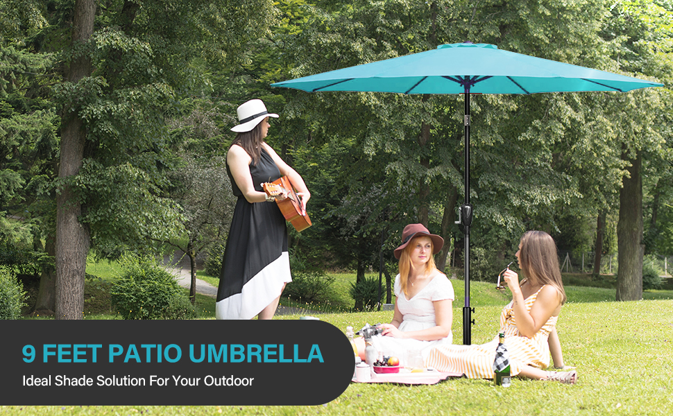 Simple Deluxe 9' Patio Outdoor Table Market Yard Umbrella