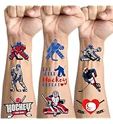 Gameza Ice Hockey Temporary Tattoos - 240+ Hockey Party Favors Decorations Hockey Temporary Tatto...