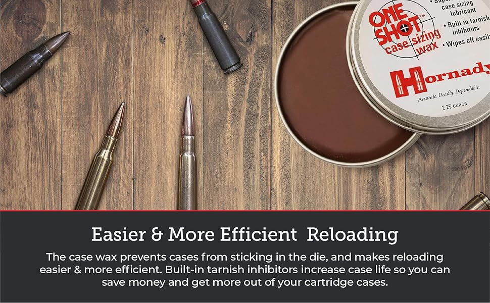 Hornady One Shot Case Sizing Wax, 2.25 Oz Wipes Off Easily, No Sticky Residue