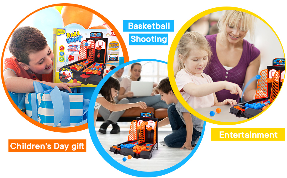 3 otters Basketball Shooting Game, 29PCS Tabletop Mini