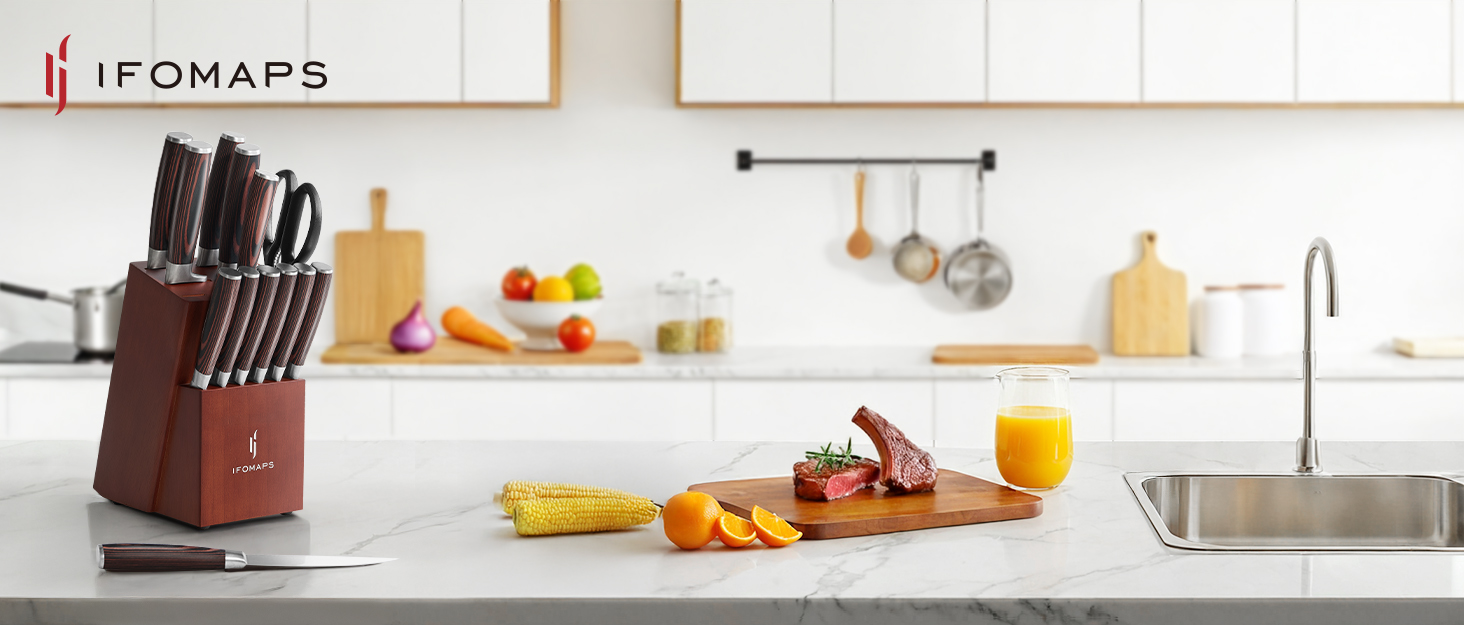 knife block set 15 pieces