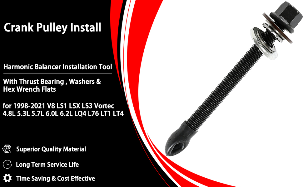 Harmonic Balancer Installation Tool Crank Pulley Install with Thrust Bearing