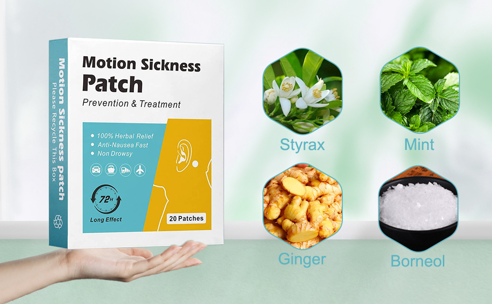 20 Pcs Motion Sickness Patches, Anti Sickness Patches for Sea Sickness