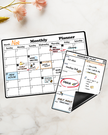 Dry Erase Calendar Magnetic Fridge Calendar