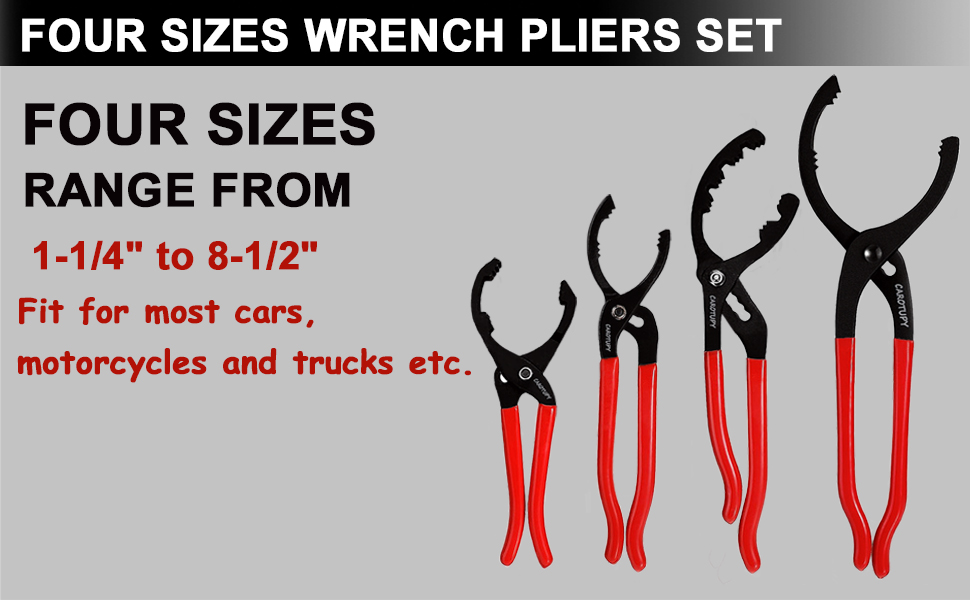 CAROTUPY 6Pcs Oil Filter Pliers Set, Universal Oil Filter