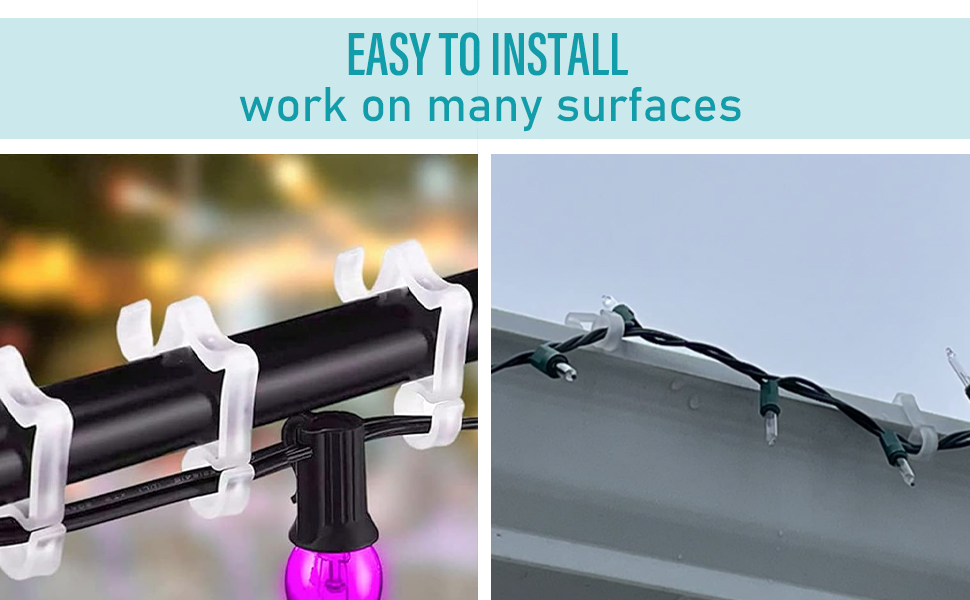 100pcs White Plastic Light Hanger Hooks, Christmas Light