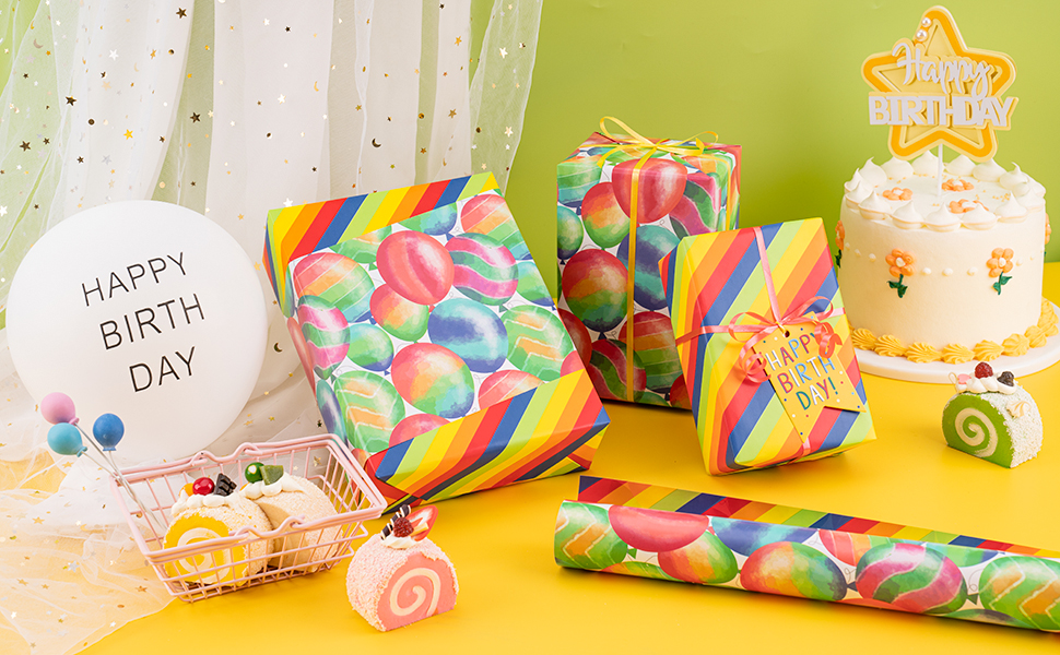 RUSPEPA Reversible Wrapping Paper Roll Mini Roll