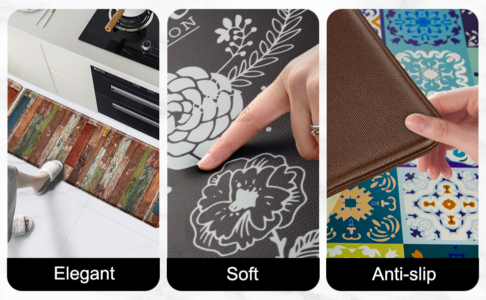 Kitchen Mats for Floor [ 0.47''2 PCS ], Cushioned Anti