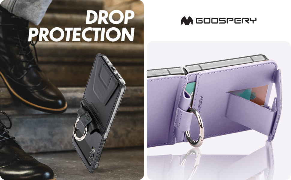 GOOSPERY EZ Mount Wallet Compatible with Galaxy Z Flip 4