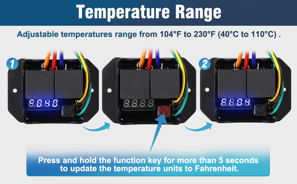 Digital Radiator Fans Controller Swith Kit with 12V and 24V