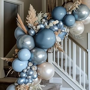 dusty blue balloon garland