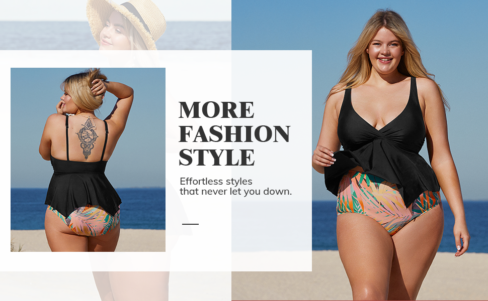 CUPSHE Women Plus Size Bikini Bottom High Waisted Swimsuit Full Coverage Bathing