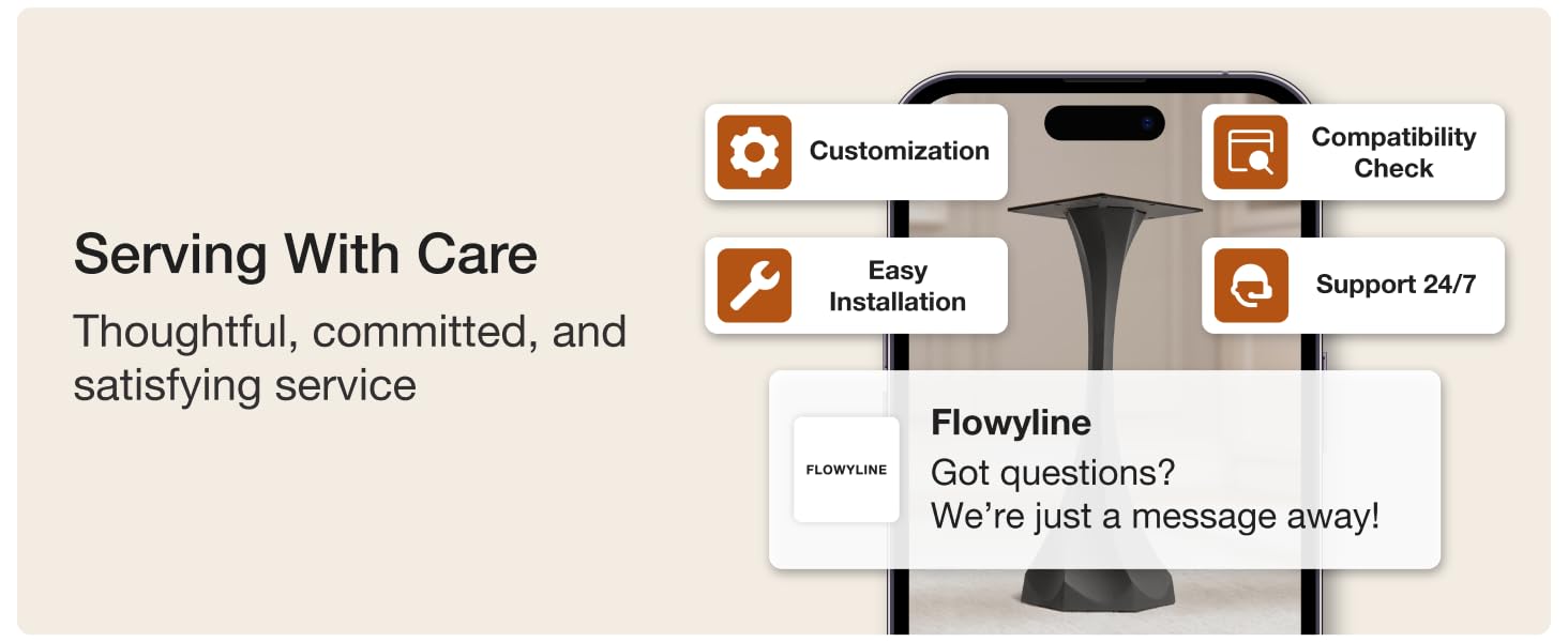 Each patas para mesa set comes with easy install, customization & 24/7 support.”