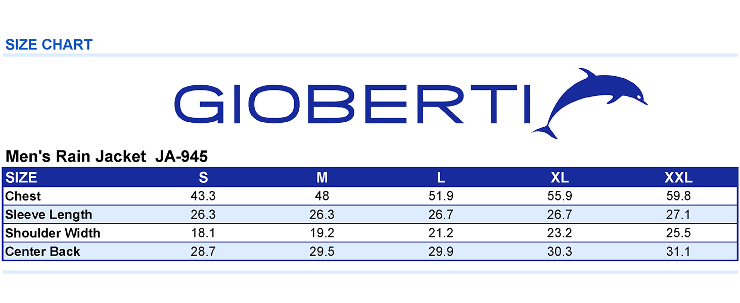 JA-945 - Size Chart - Desktop
