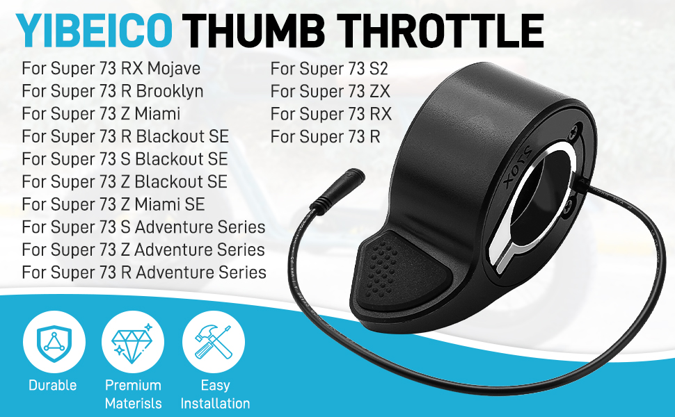 Amazon.com: YIBEICO Thumb Throttle for Super 73 S2/ZX/R/RX/Z