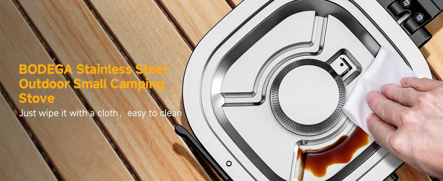 BODEGA 2 Burner Camping Stove, 20000 BTU Folding Propane Camp Stove with Adjustable Burners