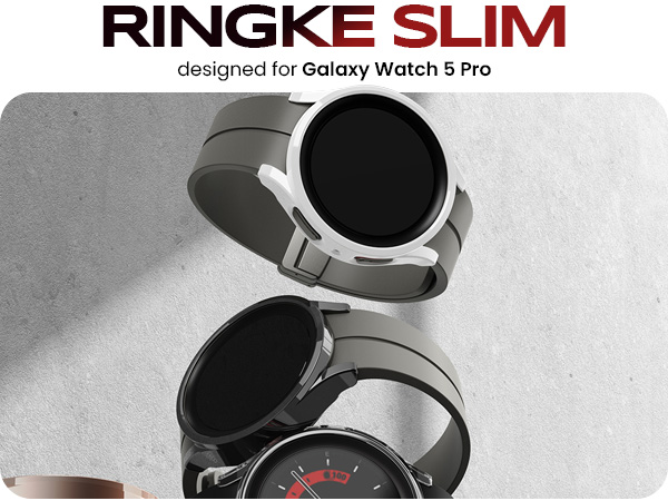 Ringke Slim [Anti-Yellowing Material / 2 Pack] Compatible with Samsung  Galaxy Watch 5 Pro 45mm Case for Minimalist yet Sturdy, Solid Transparent  Cover
