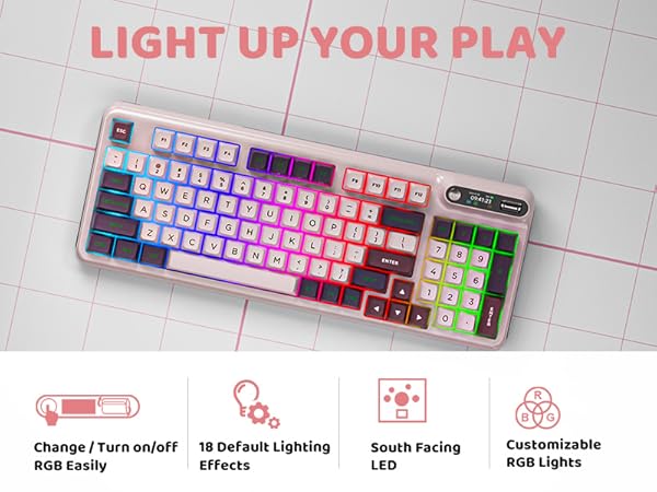 Amazon.com: KZZI Z98 Creamy Keyboard, 94 Keys Wireless