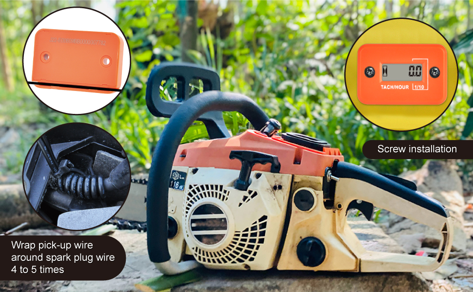 Jayron Tach Hour Meter Digital LCD Inductive Tachometer No