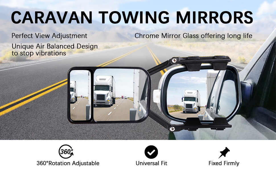 Riloer ClipOn Towing Mirrors, Universal Trailer Mirror