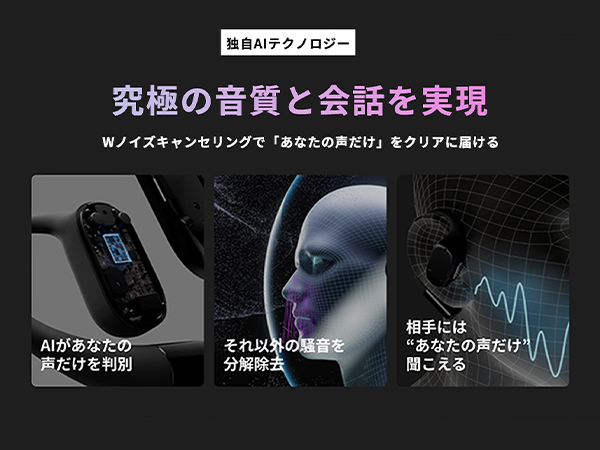 navibook AI Pro オープンイヤー ノイズキャンセル(ブラック) 新着商品】navibook AI Pro オープンイヤー イヤホン AIが騒音を