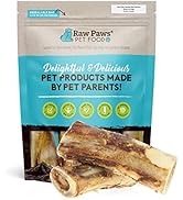 Raw Paws Smoked Beef Marrow Bones for Dogs - 6 inch, 4-ct - Packed in USA - Beef Bones for Dogs -...
