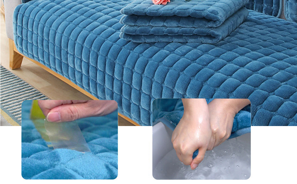 Topchances Flannel Plush Sofa Cover 1 2 3 Seater,NonSlip Sofa