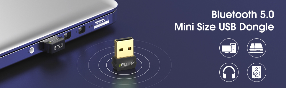 EDUP Mini USB Bluetooth 5.0 Adapter for PC