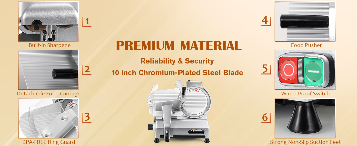 PREMIUM MATERIAL Reliability & Security 10 inch Chromium-Plated Steel Blade