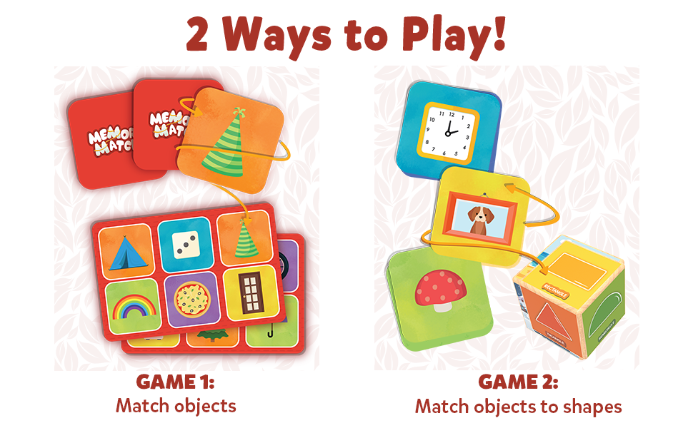 Skillmatics Board Game Memory Match Shapes Around Us, Fun & Fast Memory Game, for