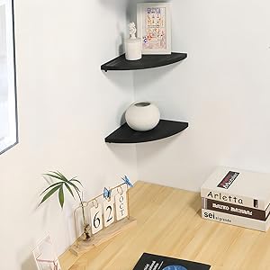 Solid Wood Corner Floating Shelves for Wall