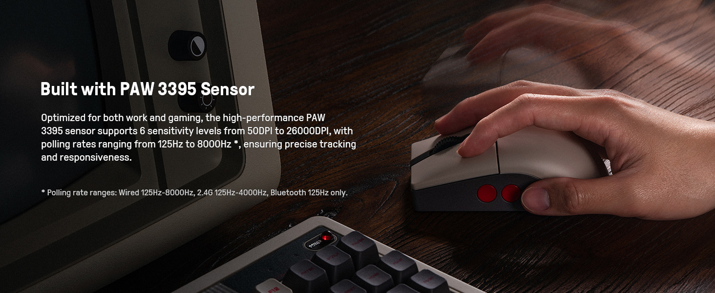 wireless Mouse Customizable mouse PAW 3395 Sensor mouse gaming mouse Programmable buttons